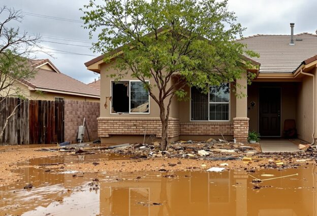 flood damaged home